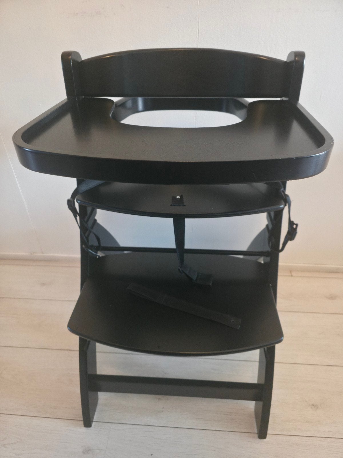 Buxibo Houten Meegroeistoel Kinderstoel met Eetblad zwart, Ophalen of Verzenden, Nieuw