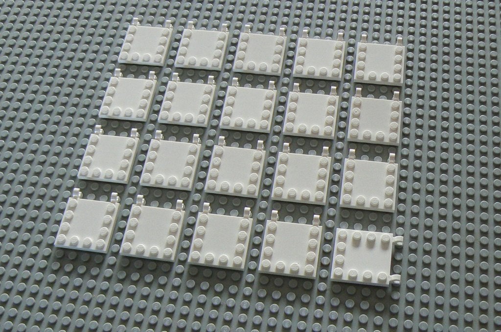 L503 Plaatjes 4x4 met 2 clips wit 20 st., Ophalen of Verzenden, Nieuw, Losse stenen, Lego