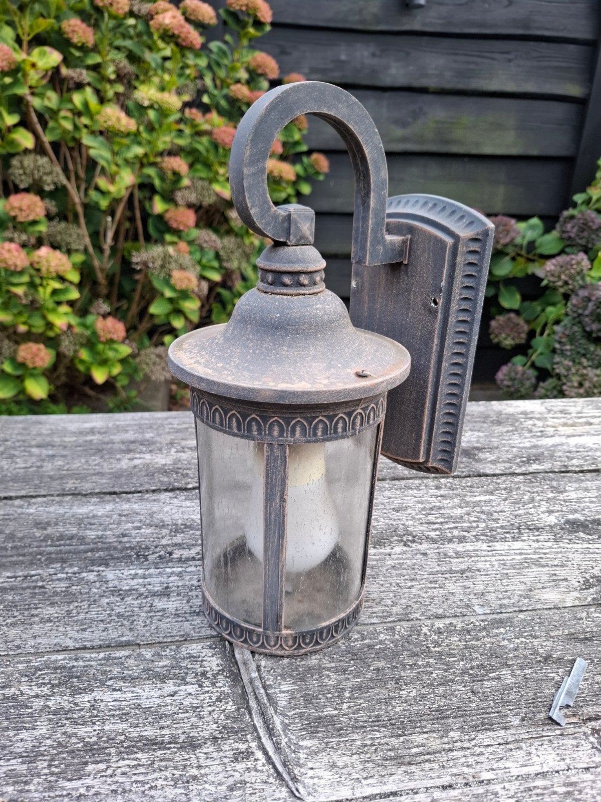 Klassieke wandlamp voor buiten - Antiek brons, Ophalen, Gebruikt, Minder dan 50 watt, Wandlamp