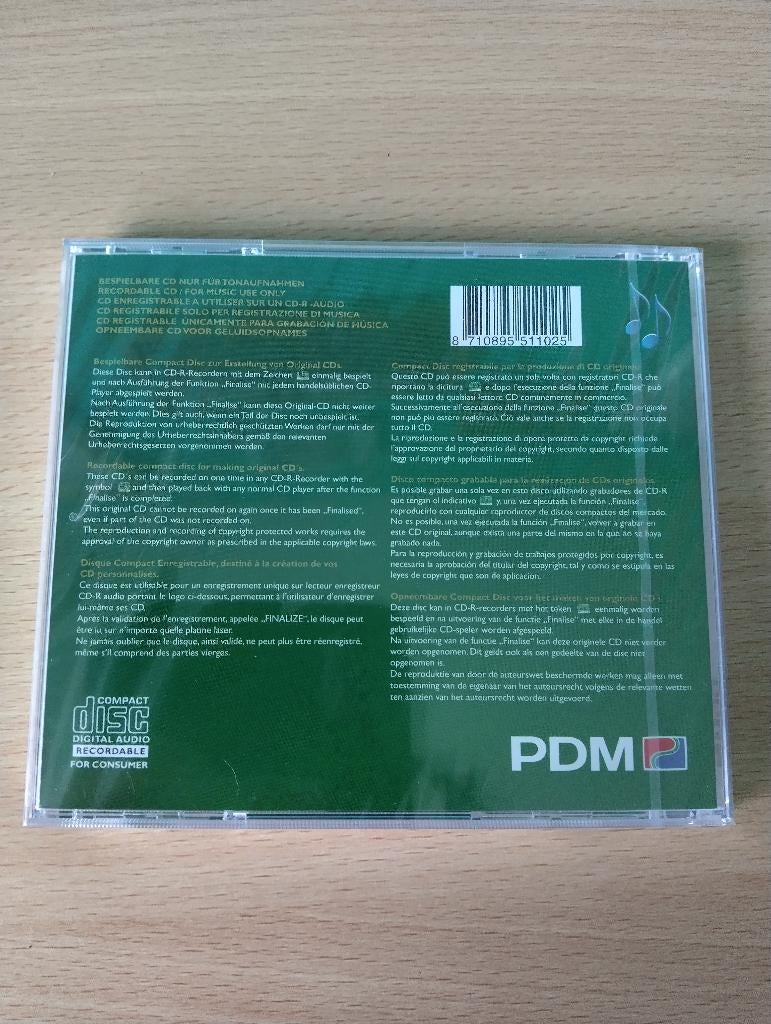PDM CD-R 74MIN. * Geschikt Voor Audio CD Recorders * Sealed, Ophalen of Verzenden, Nieuw, Cd, PDM