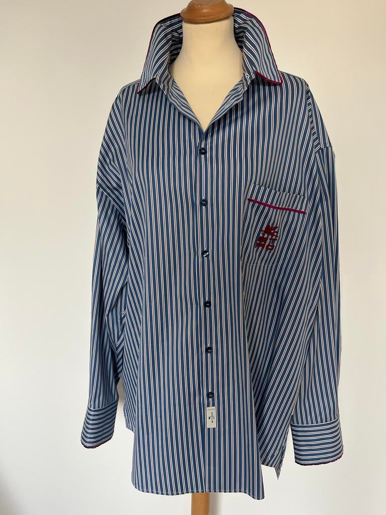 Etro overhemd gestreept, Ophalen of Verzenden, Zo goed als nieuw, Blauw