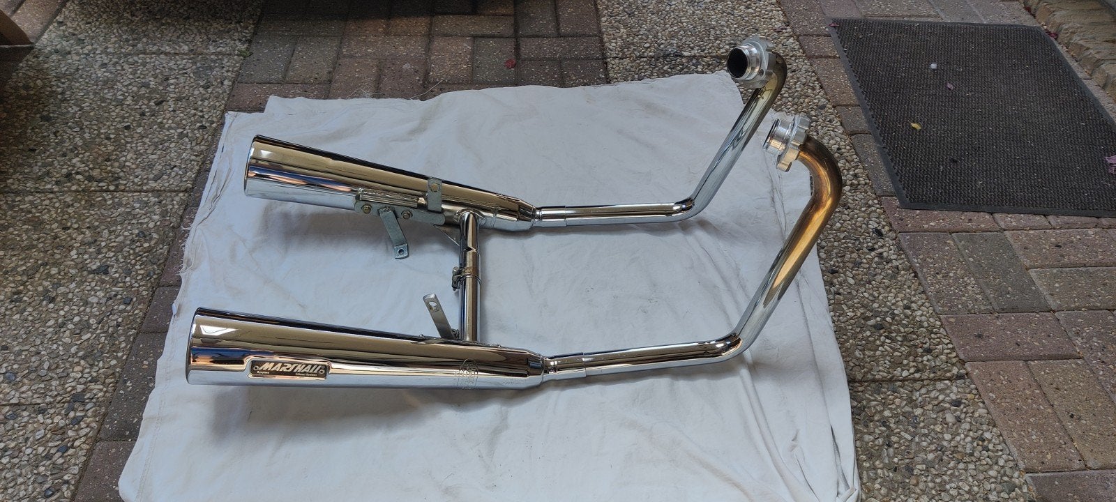Yamaha XS 650 complete uitlaat met Marshall Deeptone dempers, Motoren, Ophalen of Verzenden