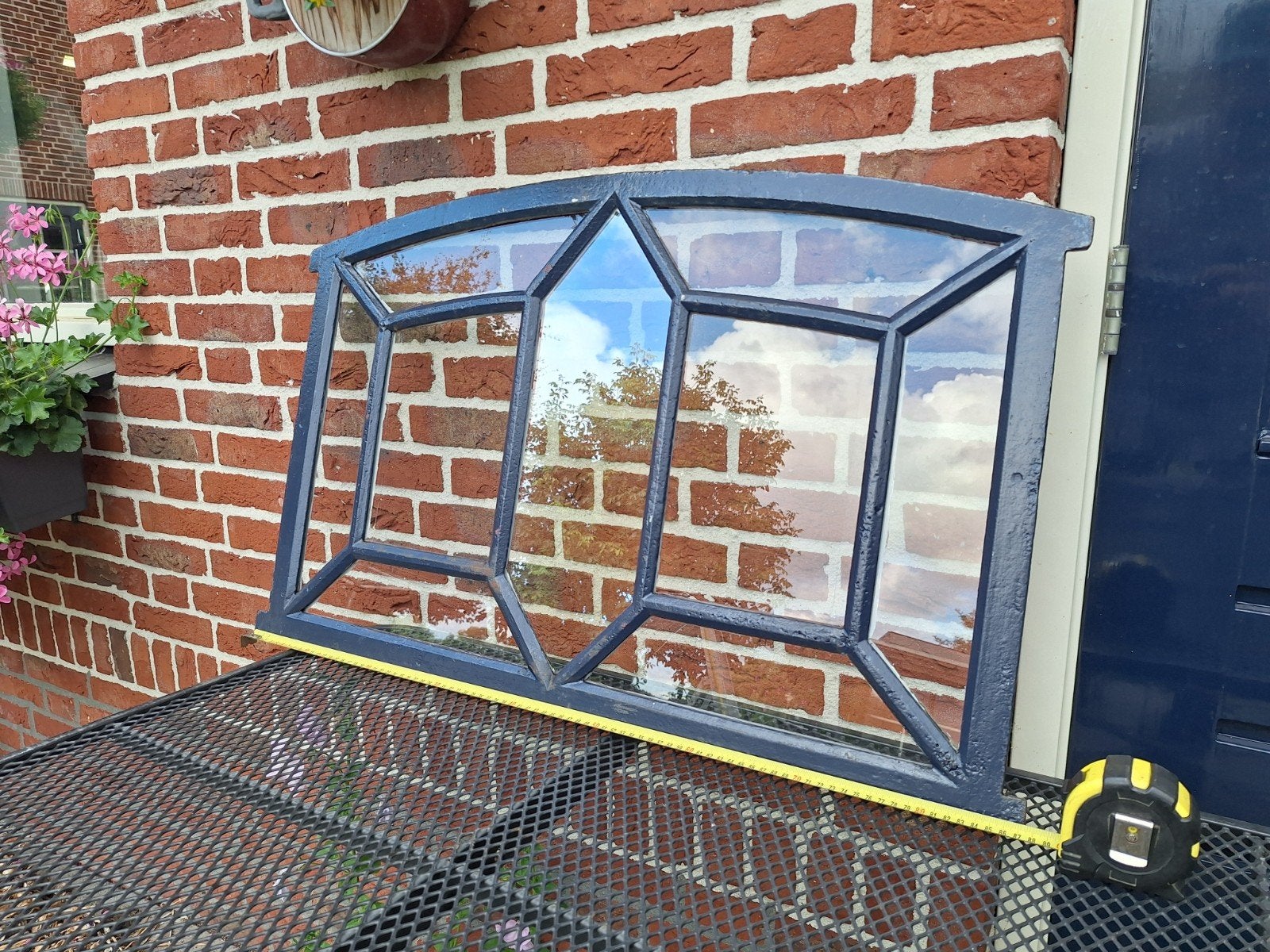 Decoratief raam met uniek ontwerp stalraam, Ophalen, Gevelraam of Ruit, Gebruikt, Minder dan 80 cm
