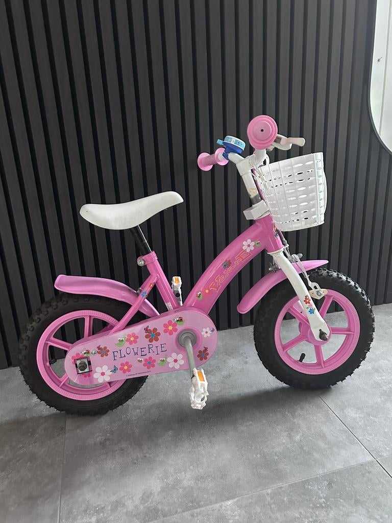 Leuke roze meisjes fiets 12,5 inch met accessoires, Ophalen, Zo goed als nieuw, Minder dan 16 inch