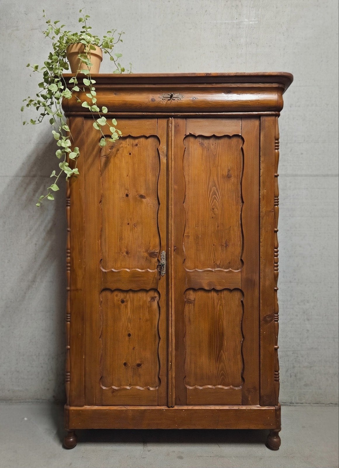 Antieke brocante grenen Biedermeier meidenkast vintage kast, Ophalen of Verzenden