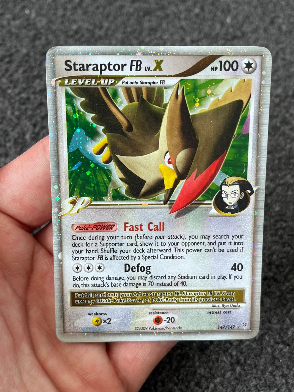 Pokémon Staraptor FB Lv.X #147 Suprime Victors - good/ex, Ophalen of Verzenden, Zo goed als nieuw, Losse kaart, Foil