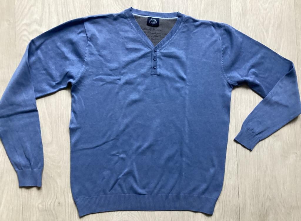John Cabot Heren Trui  maat L met V-hals, Maat 52/54 (L), Blauw, Ophalen of Verzenden, Zo goed als nieuw