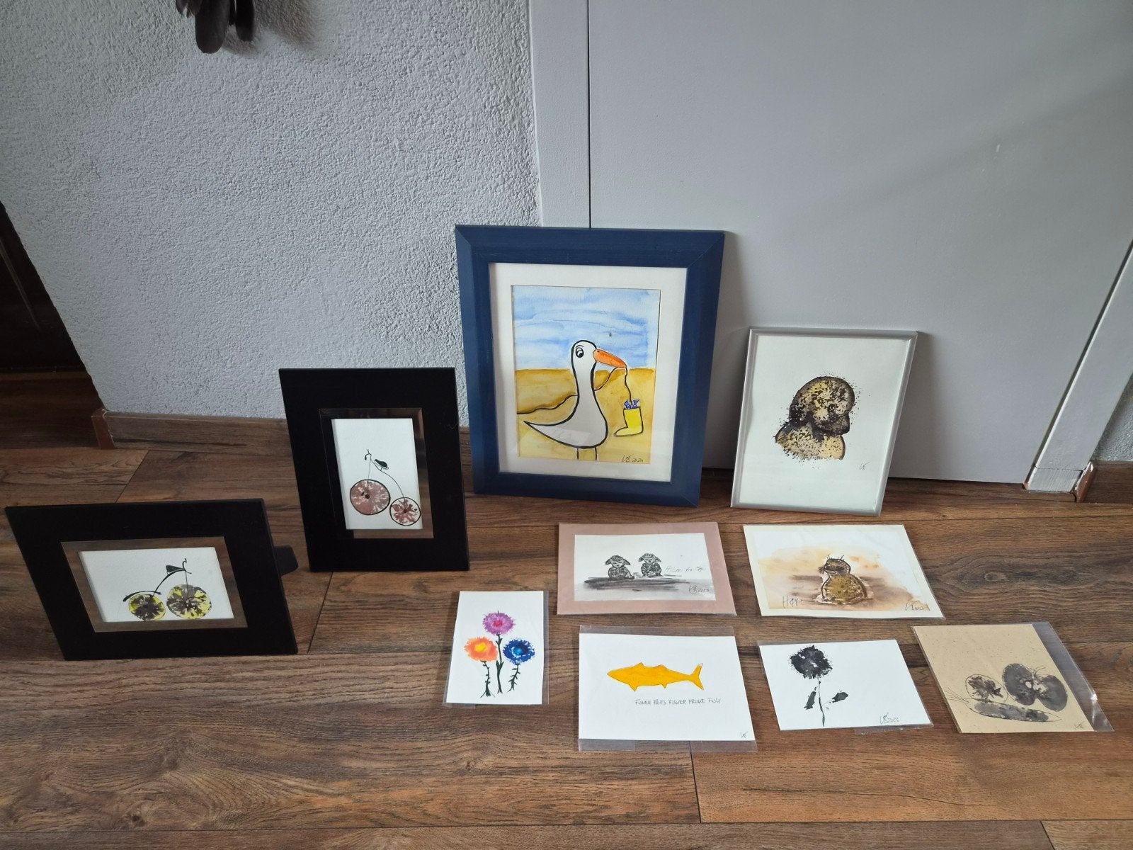Handgemaakte Aquarel Kunstwerken - Diverse Motieven, Ophalen, Schilderij, Aquarel, Ingelijst