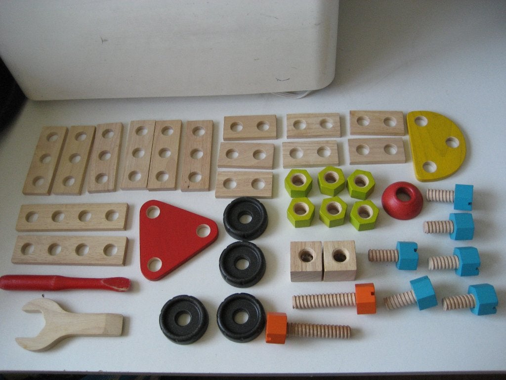 plan toys constructie set van hout, Ophalen of Verzenden, Zo goed als nieuw