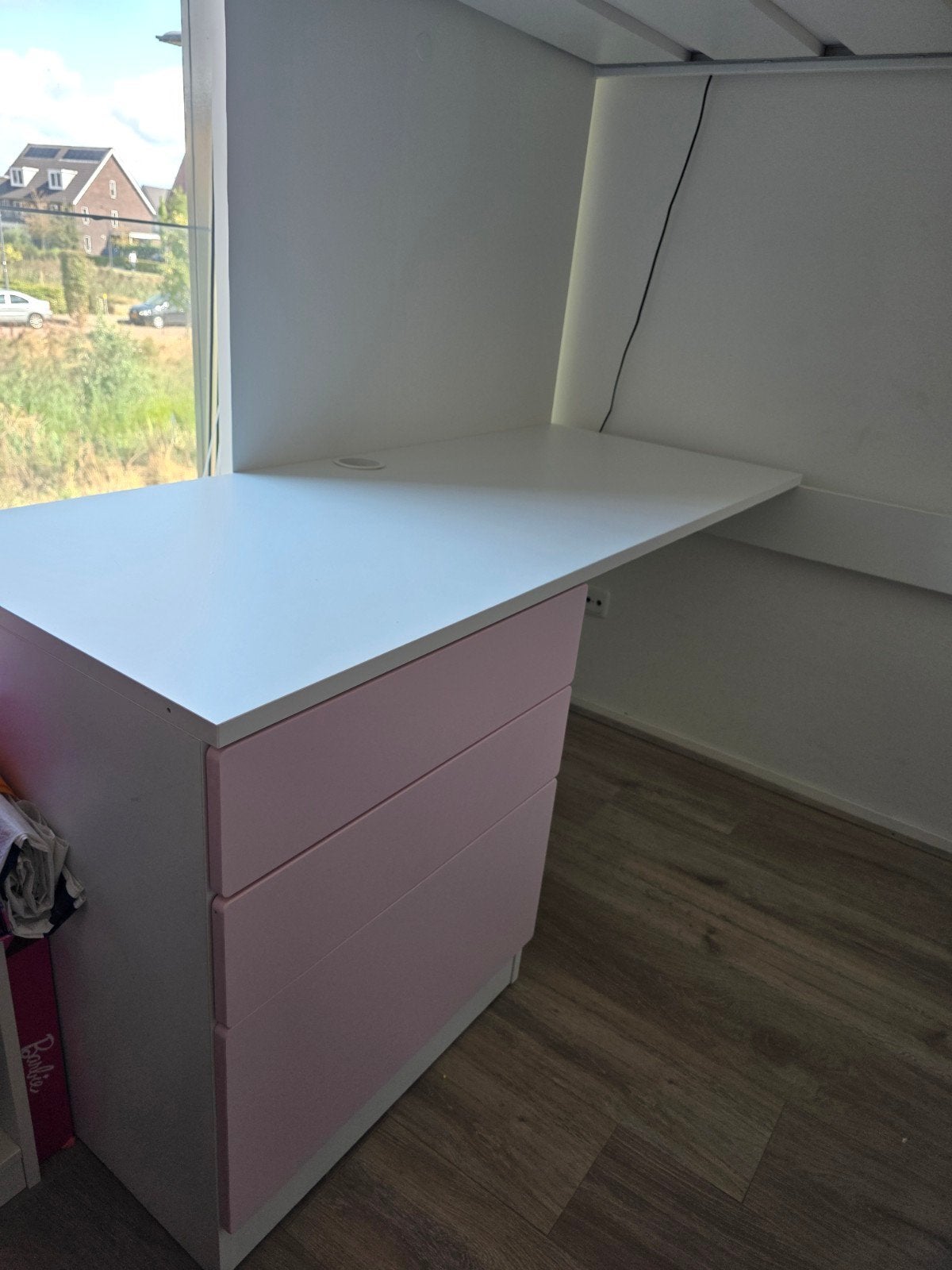 IKEA SMÅSTAD Hoogslaper met bureau en kledingkast, Ophalen, Eenpersoons, Zo goed als nieuw, 90 cm