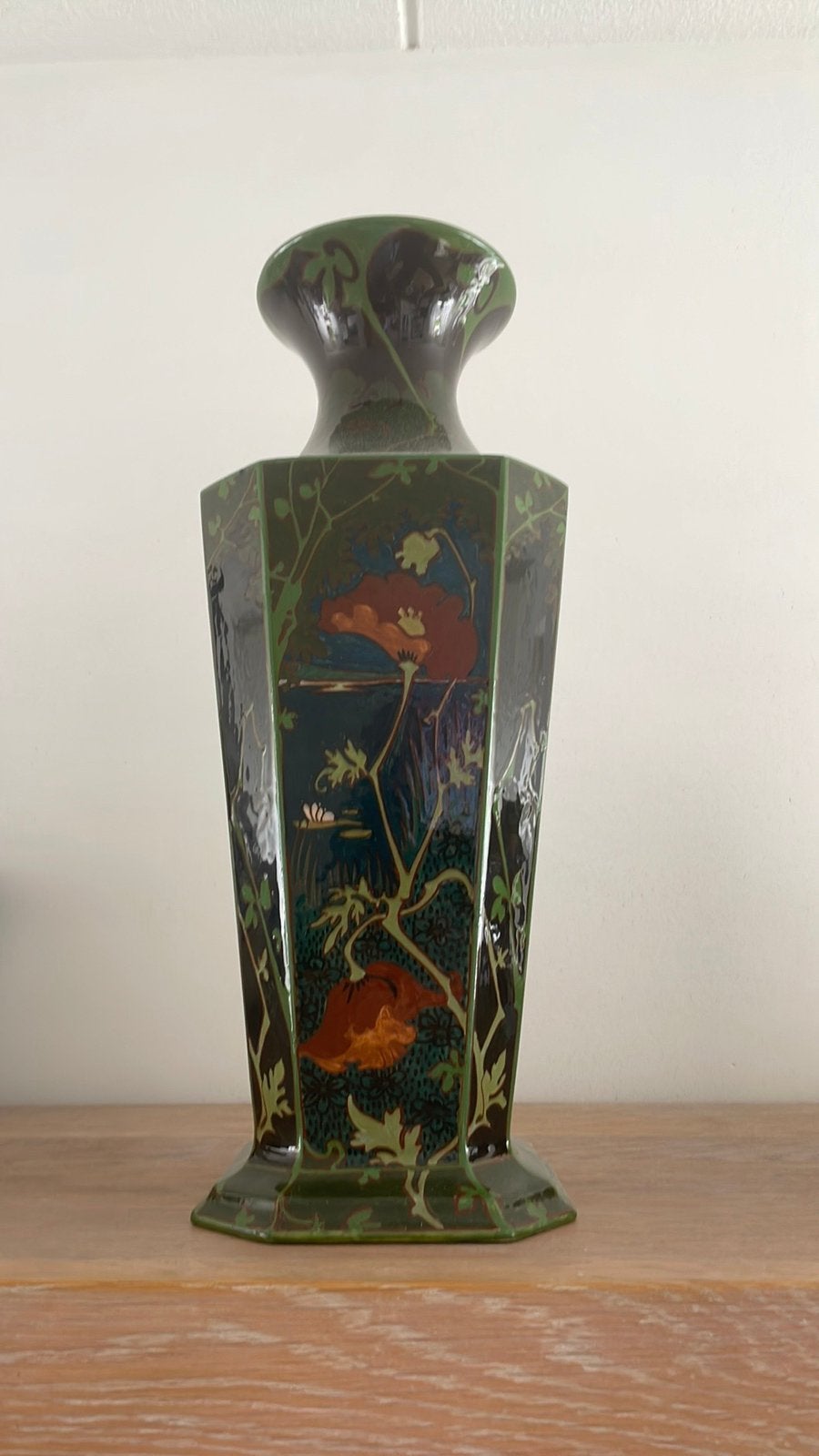 Plateel vaas Rozenburg  1883-1916, Ophalen of Verzenden