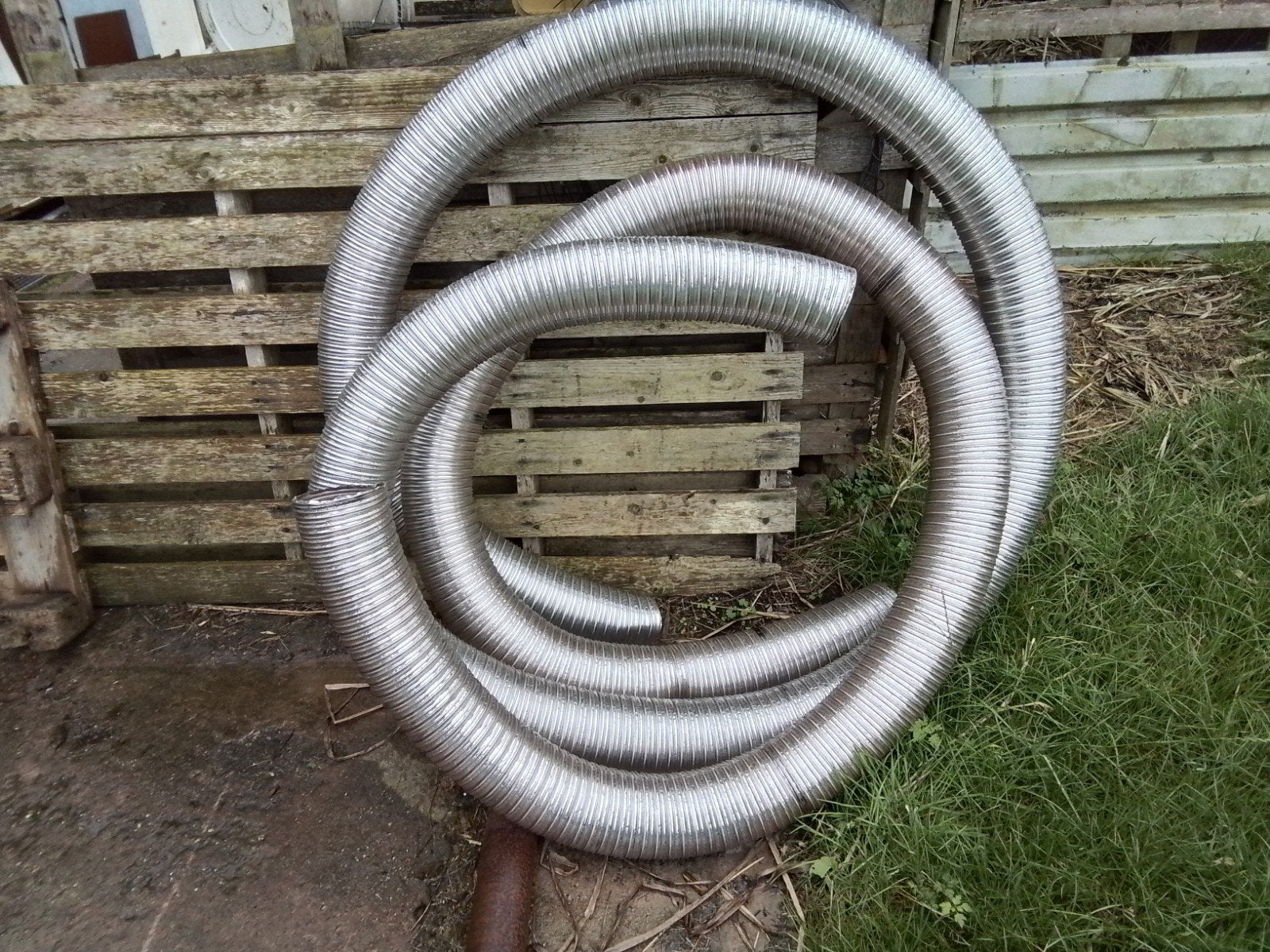 Nieuwe flexibele RVS kachelpijp, 7m en 4m, Ø 125mm, Ophalen, Nieuw