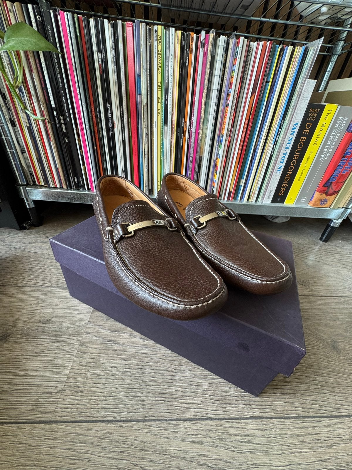Prada Loafers Heren - Maat 42 - Bruin Leer, Ophalen of Verzenden, Gedragen, Bruin, Loafers