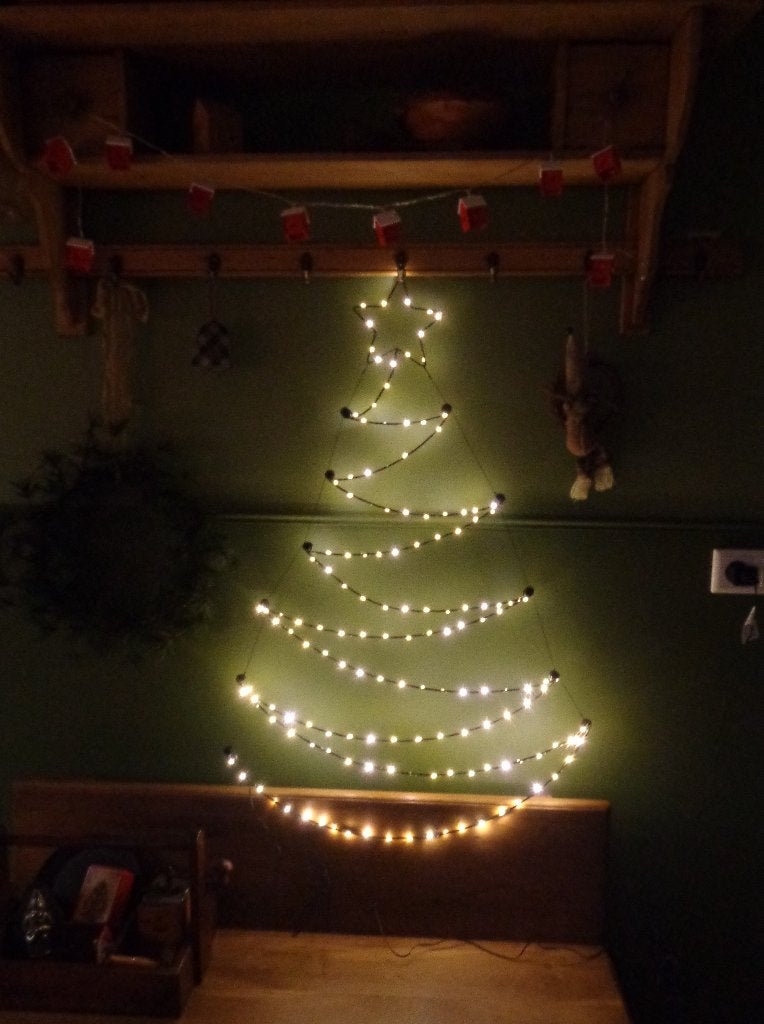~ Verlichte Kerstboom Led Deurkerstboom Boom Wanddeco, Ophalen of Verzenden, Zo goed als nieuw