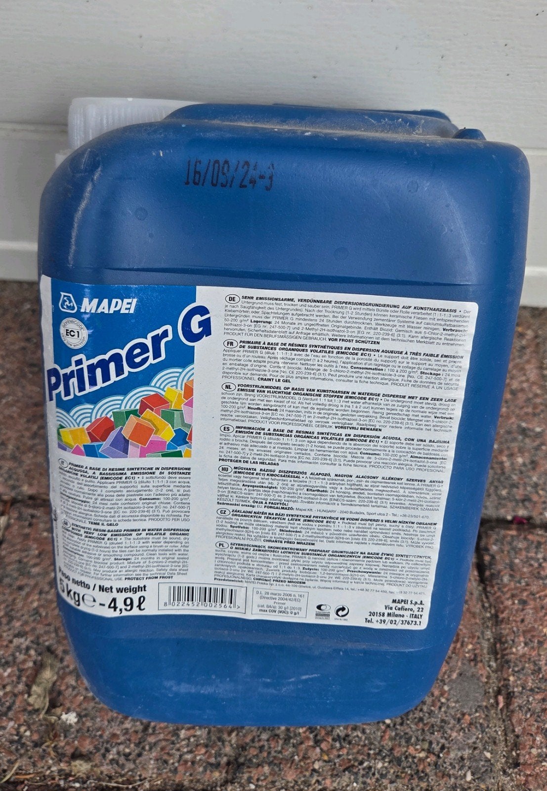 Mapei primer voorstrijkmiddel beton, cement, Doe-het-zelf en Verbouw, Ophalen, Grijs