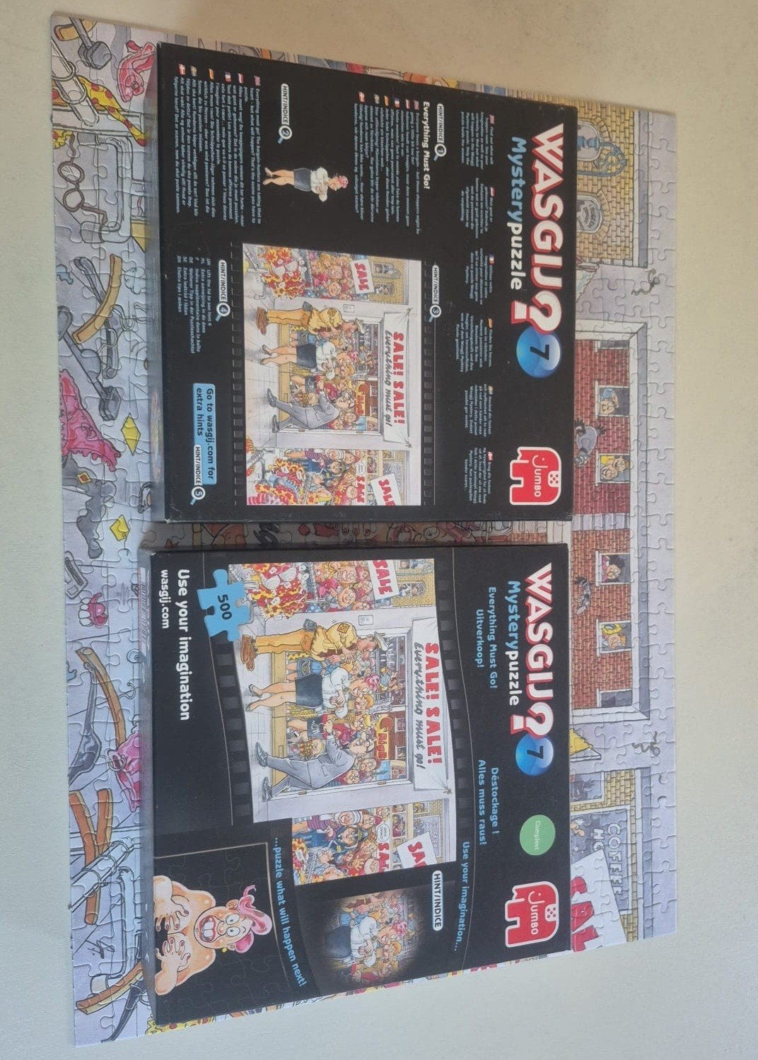 Wasgij everyting must go! 500 stukjes, Ophalen of Verzenden, Minder dan 500 stukjes, Zo goed als nieuw, Legpuzzel