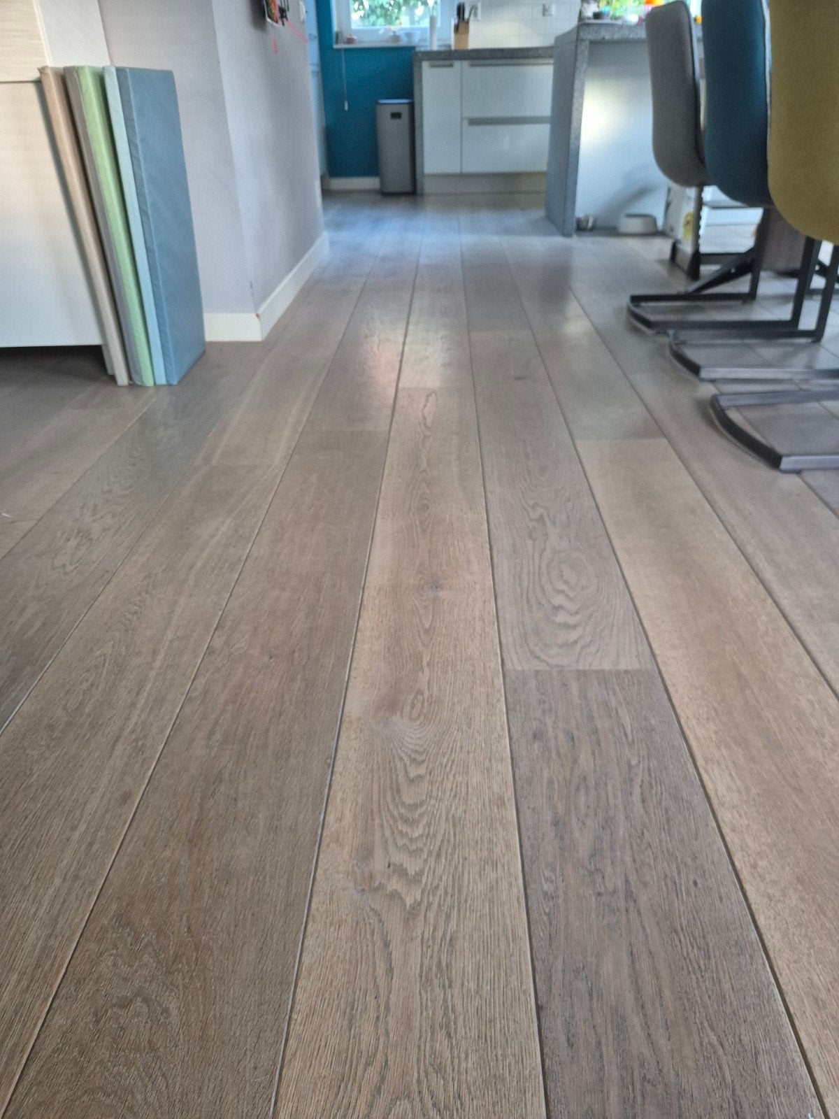 Eiken lamelparket vloerdelen - 22 bij 190, 5mm eiken, Ophalen, Gebruikt, Vloerdelen of -planken, 10 m² of meer
