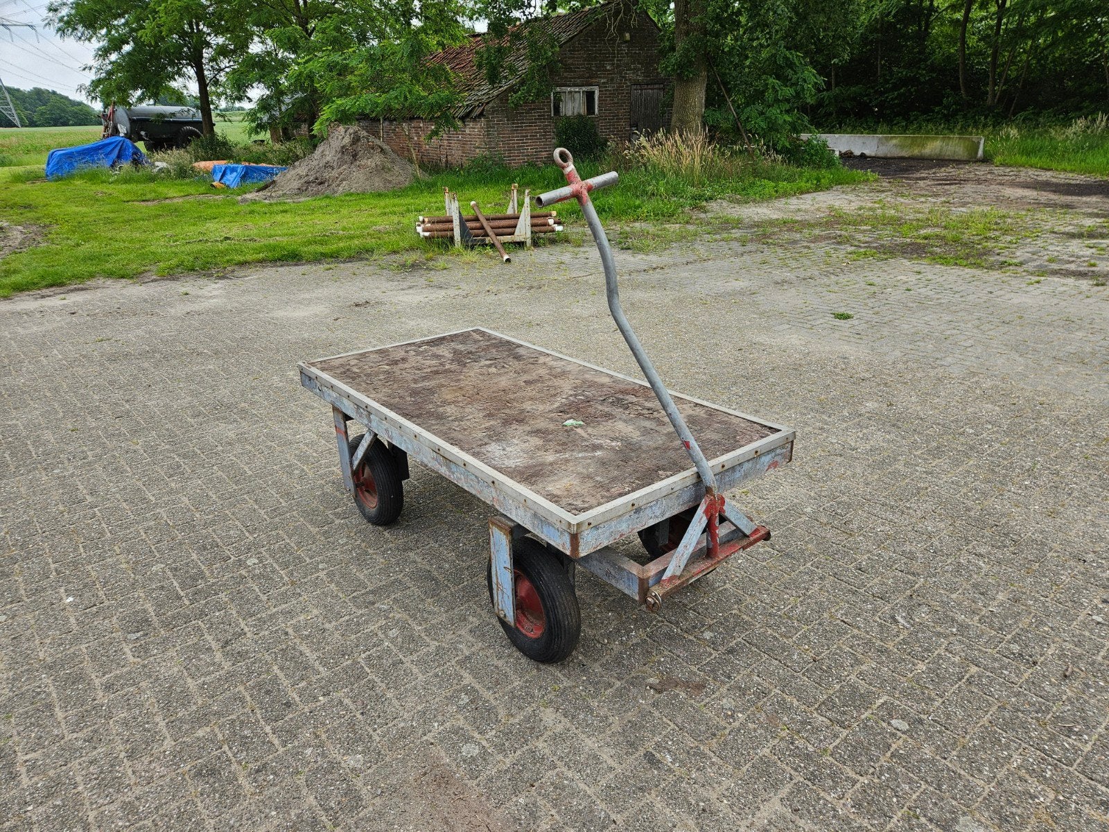 Kar, platte wagen, skelter, 100 liter of meer, Ophalen, Transportkar