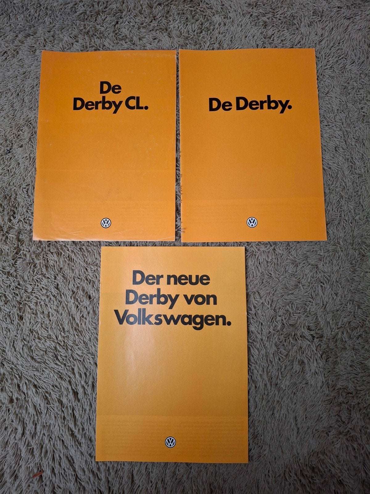 3x autofolder VW Derby, Verzenden, Zo goed als nieuw, Volkswagen