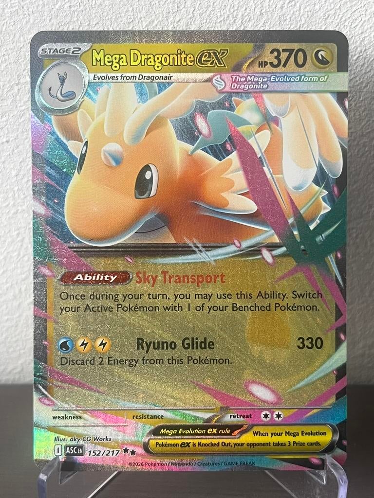 Mega Dragonite ex (ASC 152) - Pokémon, Verzenden, Zo goed als nieuw, Losse kaart, Foil