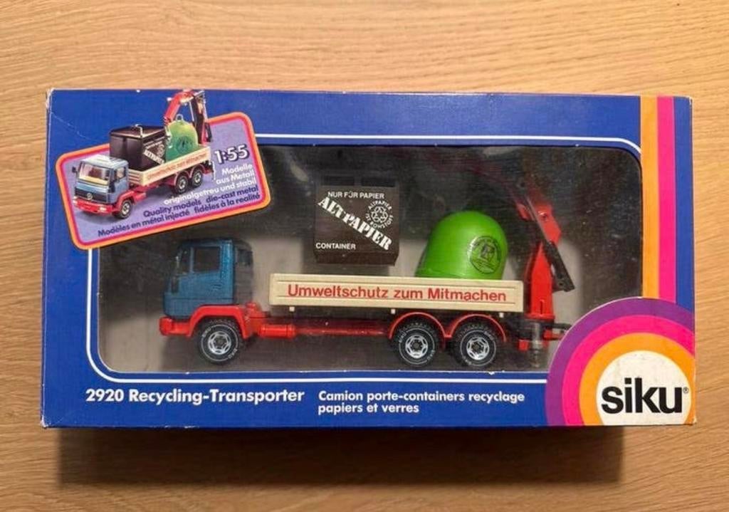Siku 2920 Mercedes Vuilniswagen met Kraan 1:55, Ophalen of Verzenden, Gebruikt