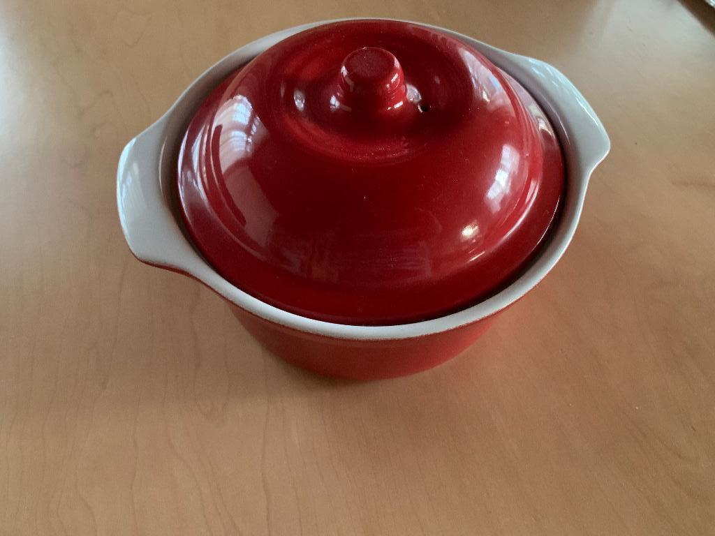 Rode Mama Cucina ovenschaal met deksel, Ophalen of Verzenden, Zo goed als nieuw, Overige materialen, Overige typen