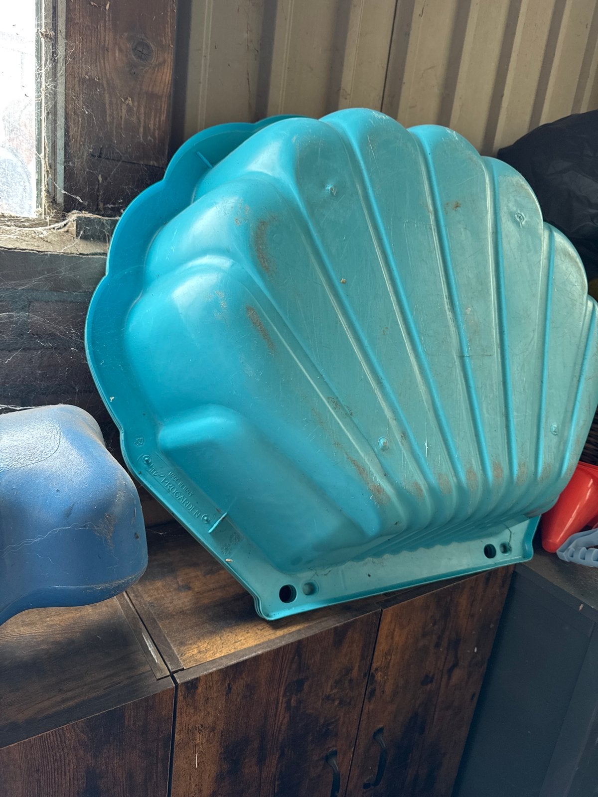 Blauwe schelp zandbak of waterbak, Kinderen en Baby's, Speelgoed | Buiten | Zandbakken, Ophalen, Gebruikt