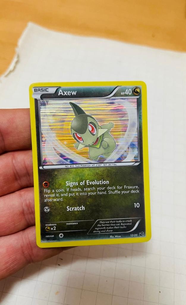 Axew 12/20 Holo Dragon Vault Pokemon, Verzenden, Zo goed als nieuw, Losse kaart, Foil