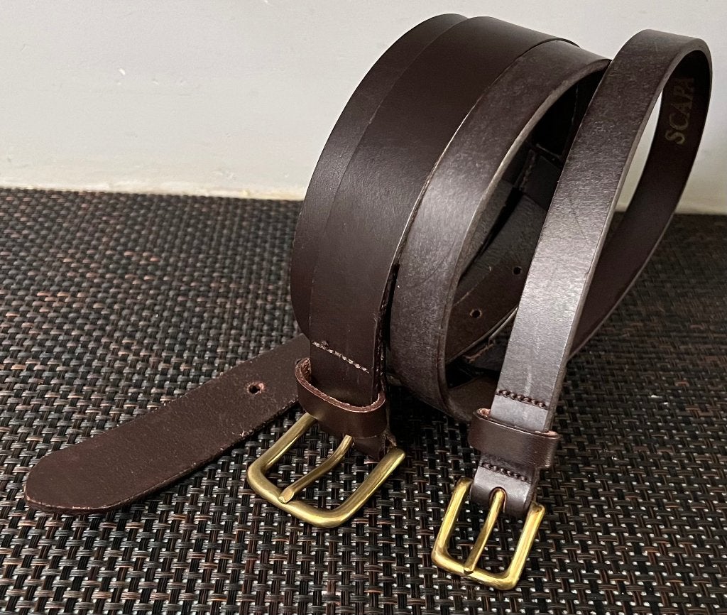 Scapa. Dubbele leren riem/ceintuur. 75 cm. Nieuw!!!, Scapa, Echt leder, Nieuw, Ophalen of Verzenden