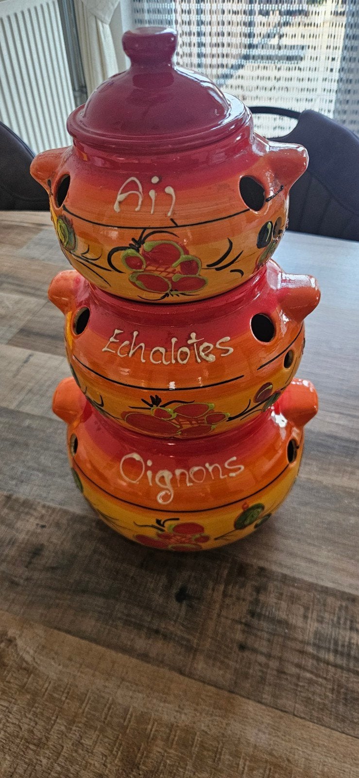 Decoratieve Voorraadpot voor Knoflook, Sjalotten en Uien, Ophalen, Gebruikt, Voorraadpot, Steen/keramiek