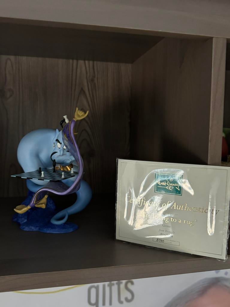 Disney wdcc genie met certificaat, Verzamelen, Disney, Ophalen, Overige figuren, Zo goed als nieuw, Beeldje of Figuurtje