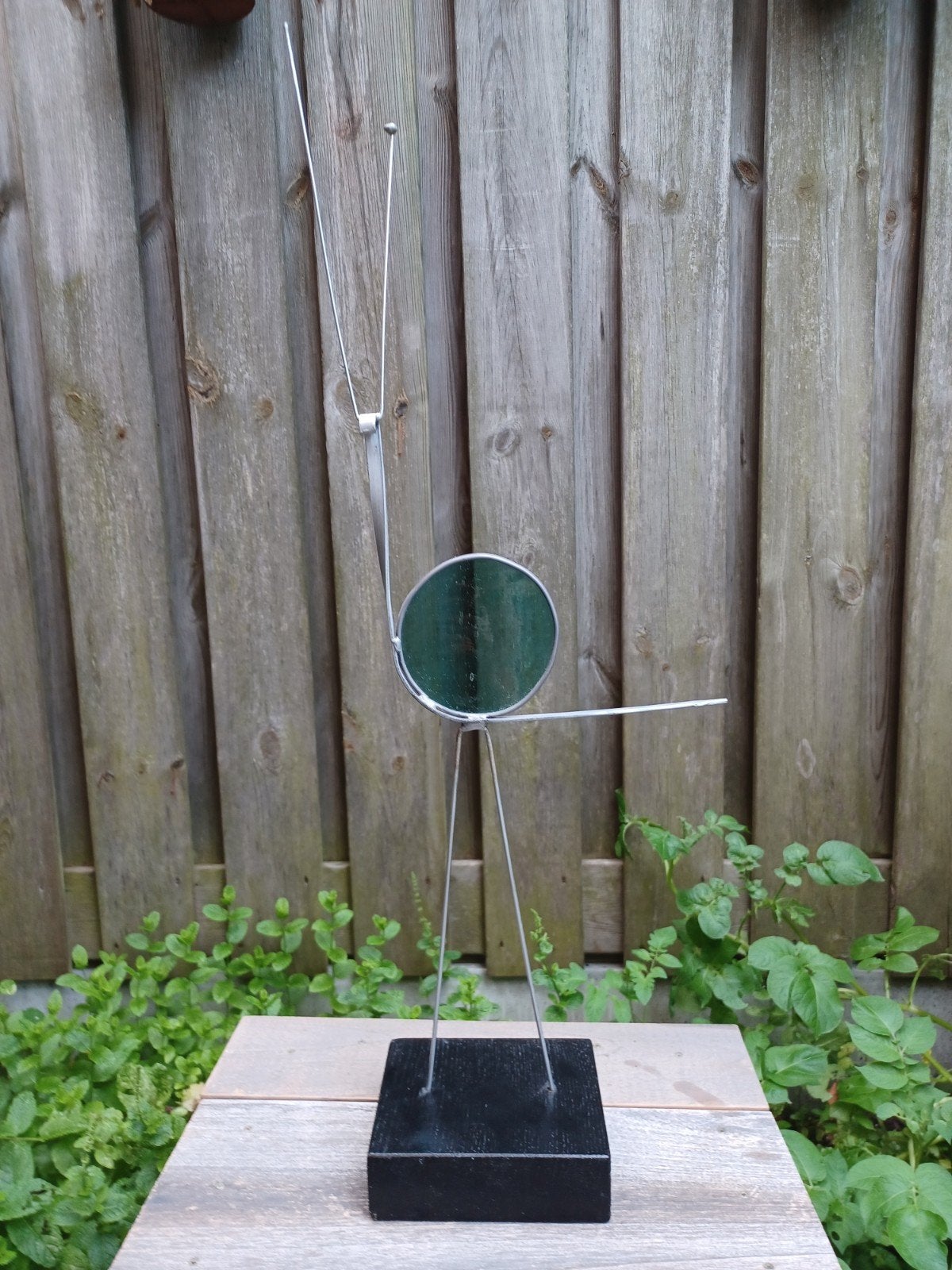 Glas in lood kunst object, 68 cm hoog, Antiek en Kunst, Kunst | Beelden en Houtsnijwerken, Glas, Beeld, Abstract, Handgemaakt