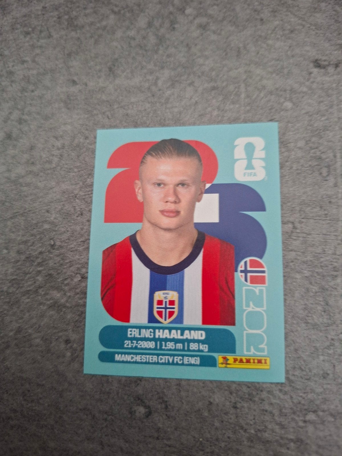 Panini sticker WK 2026 USA. Erling Haaland Noorwegen., Ophalen of Verzenden, Zo goed als nieuw, Sticker