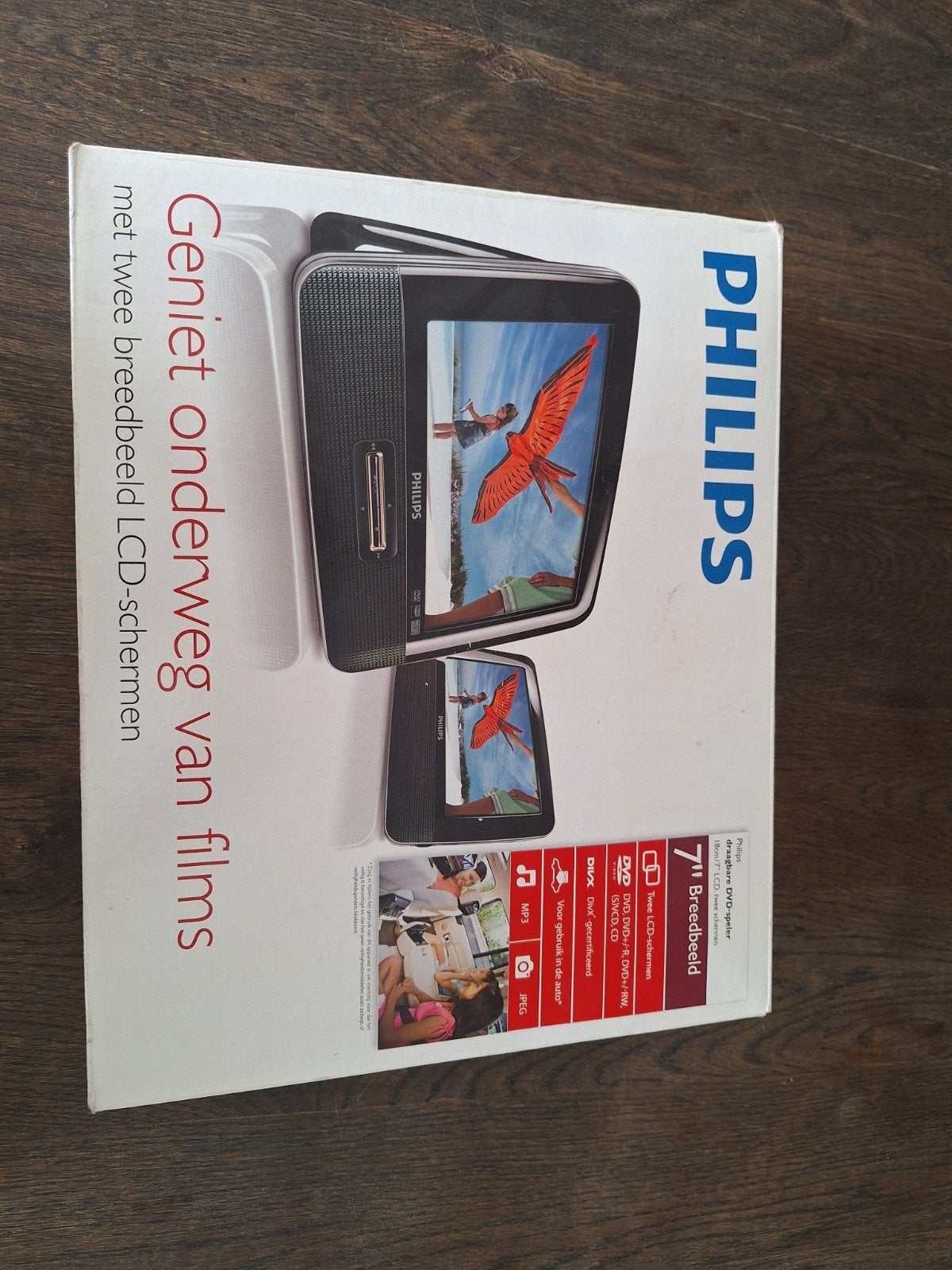 Philips Draagbare DVD-speler met twee schermen voor vakantie, Audio, Tv en Foto, Dvd-spelers, Dvd-speler, Philips, Gebruikt, Draagbaar