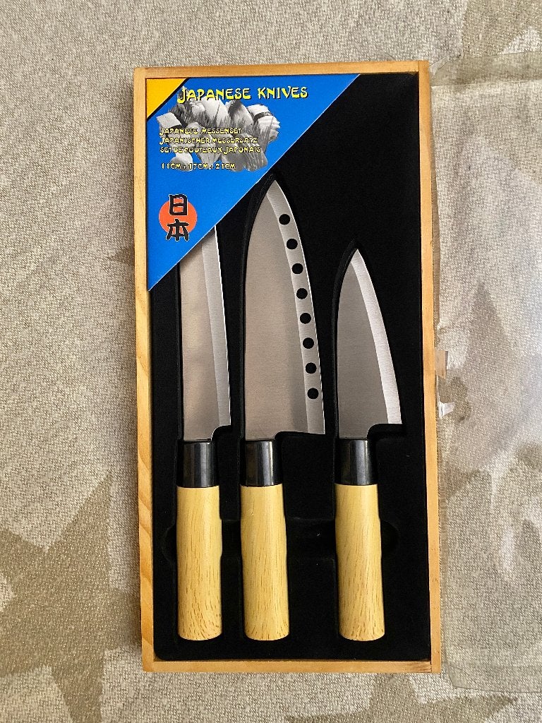 Japanse Keukenmessen set, Huis en Inrichting, Keuken | Bestek, Bestekset, Keukenmes, Nieuw, Ophalen of Verzenden