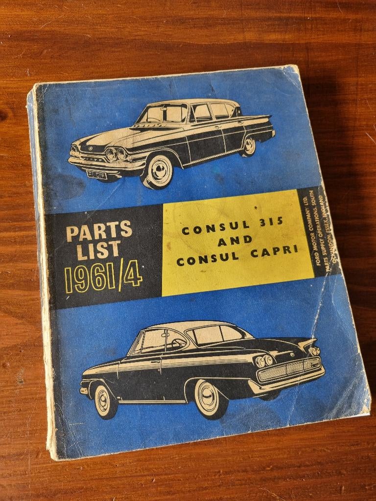 Onderdelenboek parts list Ford Consul 315 Capri 1965, Auto diversen, Handleidingen en Instructieboekjes, Ophalen