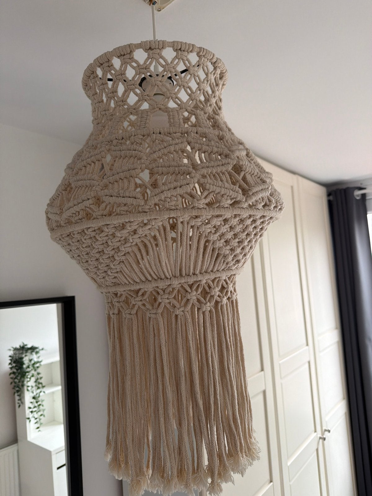 Boho Macramé Lampenkap - Handgemaakt en Stijlvol, Huis en Inrichting, Ophalen of Verzenden, Zo goed als nieuw, Textiel, E27 (groot)