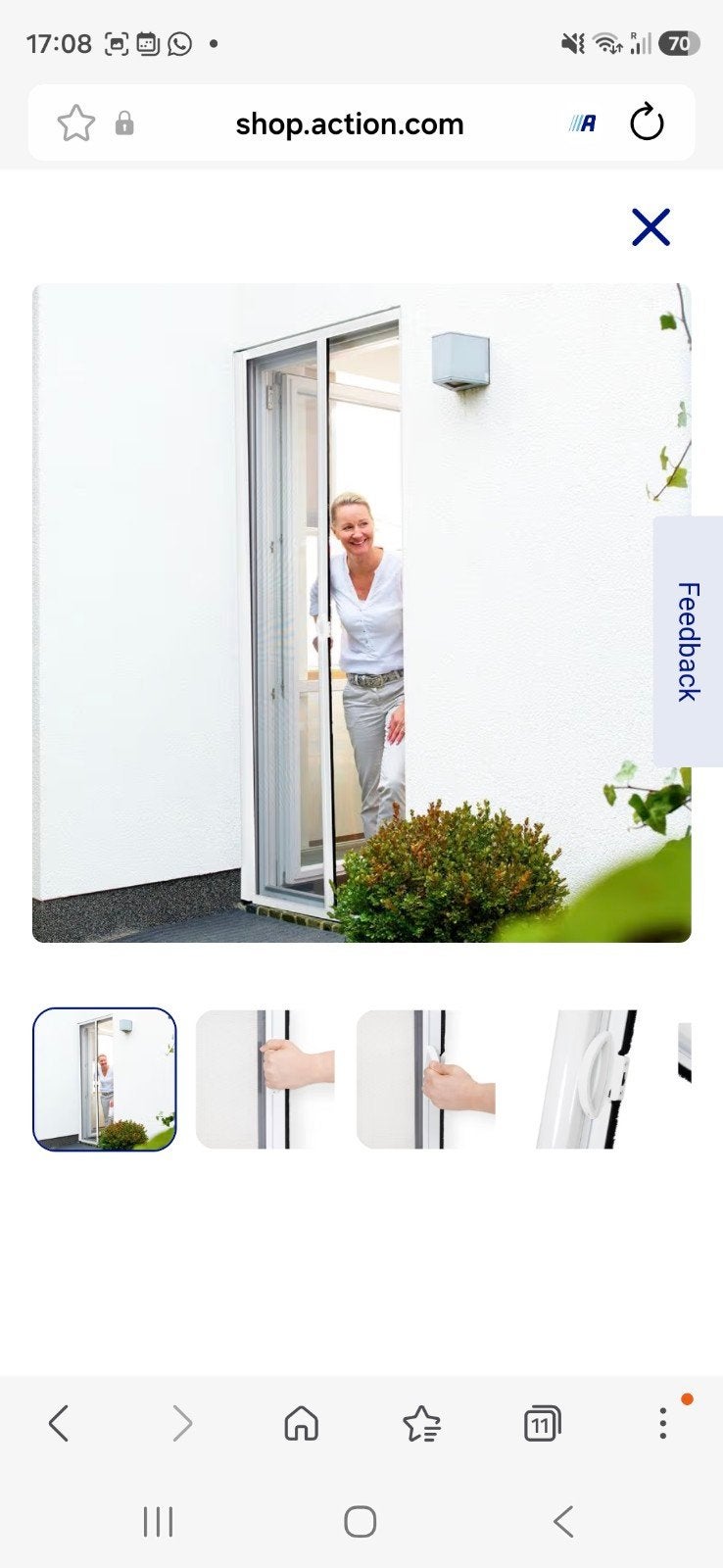 Nieuwe oprolbare hordeur 125x220 cm - insectenwerend, Ophalen, Hordeur, Nieuw, Glas