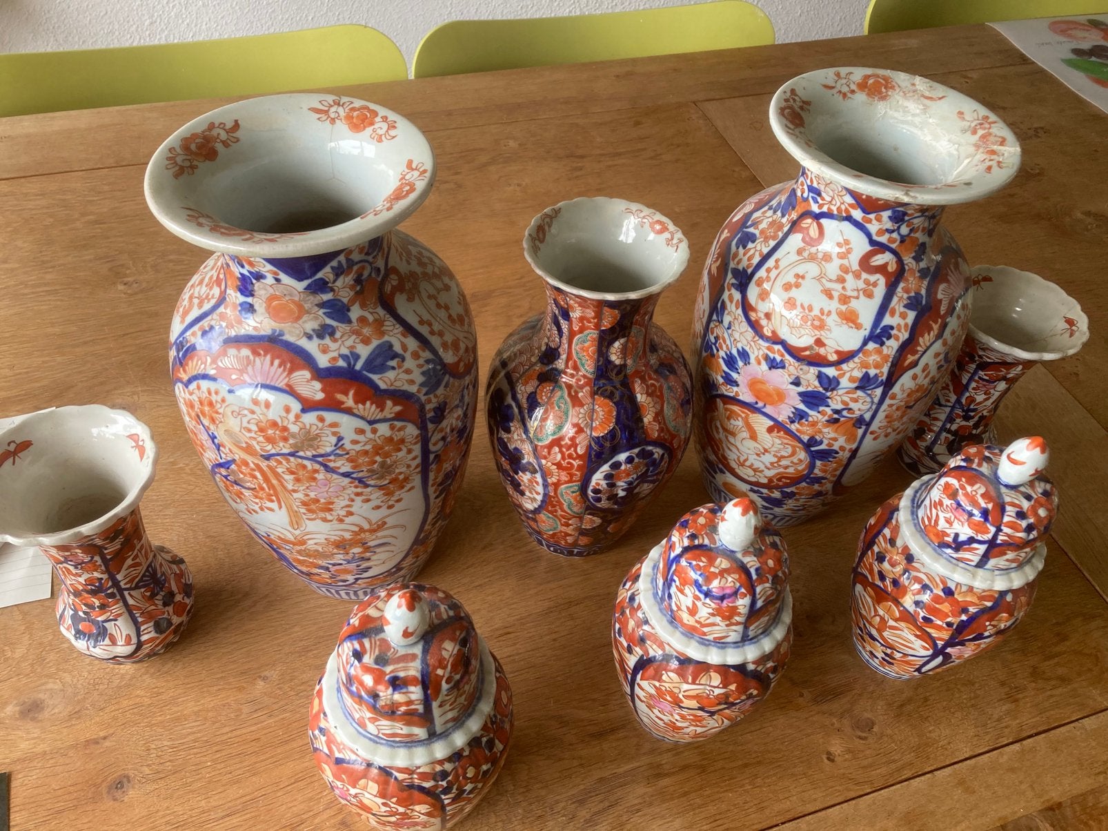 Imari vazen kaststel 8x Antiek, Ophalen of Verzenden