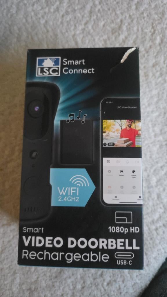 NIEUW LSC Smart Connect Video Deurbel - Oplaadbaar 1080p HD, Ophalen of Verzenden, Bewegingsdetectiesensor, Nieuw, Draadloos