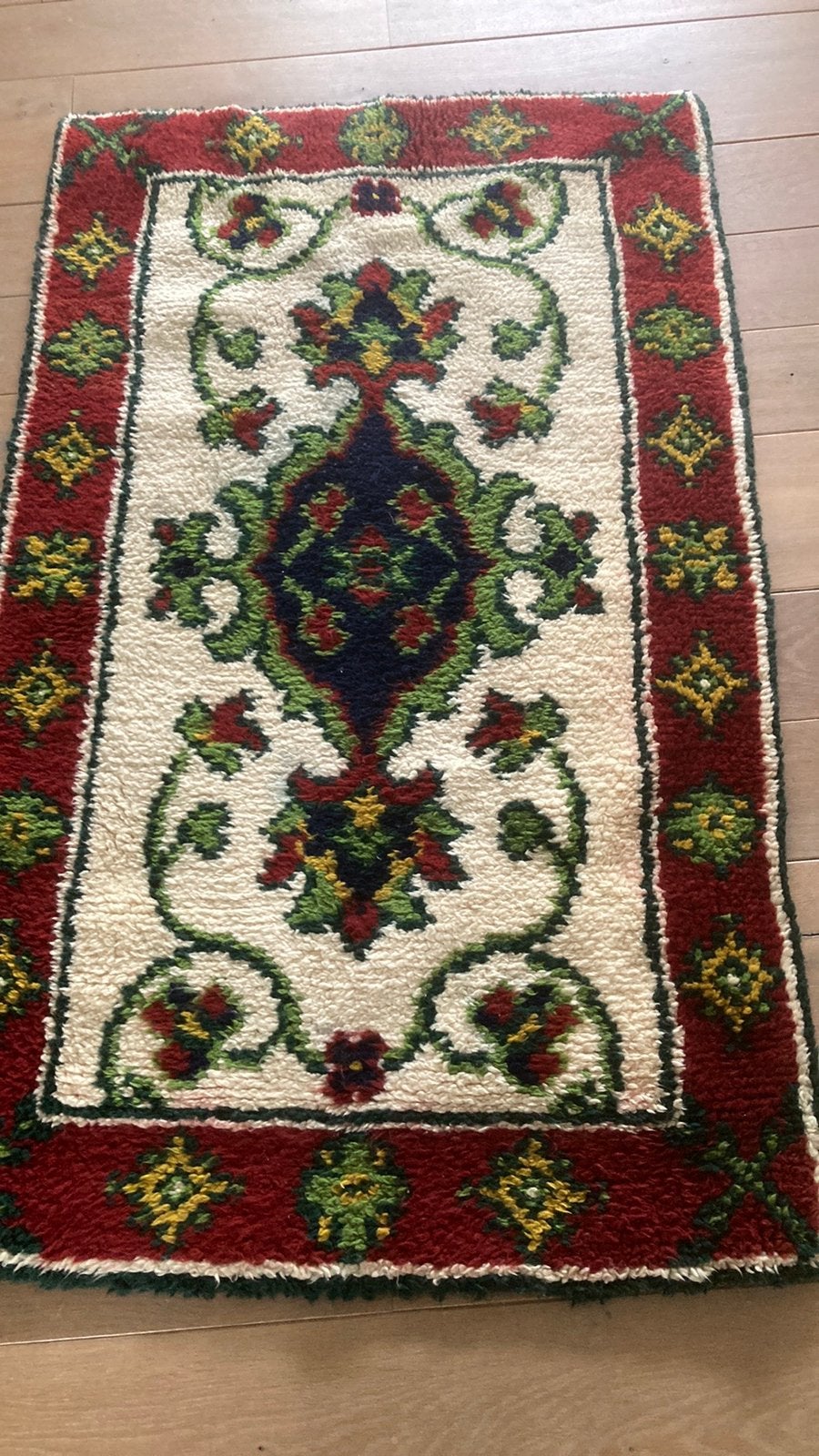 Vintage Smyrna tapijt, handgemaakt, Gebruikt, Vintage, 200 cm of meer, Rechthoekig