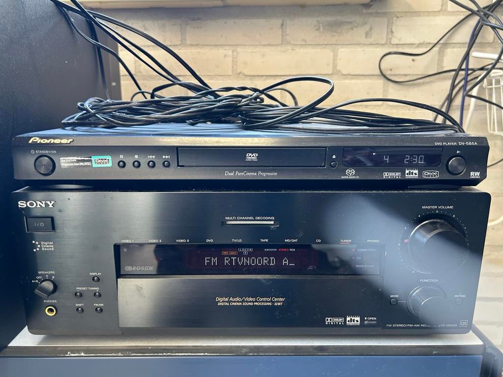 Pioneer DVD-speler, Sony receiver en Bose 5.1 speakerset, Ophalen, Gebruikt, 70 watt of meer, Pioneer