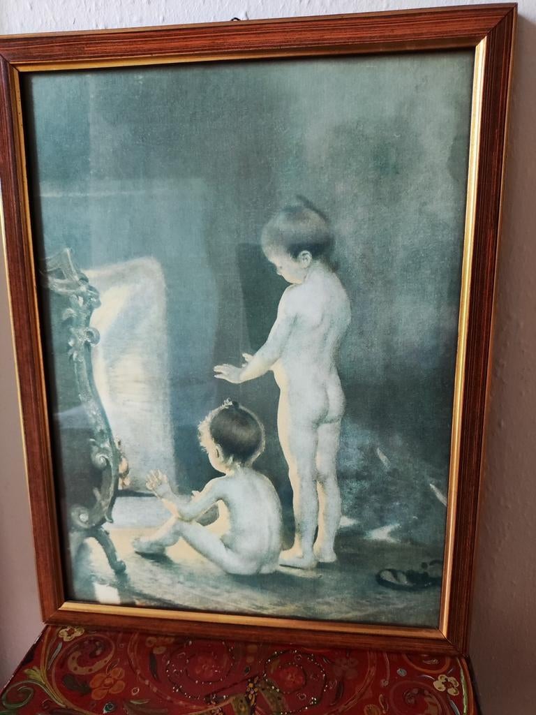 Prachtige ingelijste prent 'After the Bath' van Paul Peel, Antiek en Kunst, Kunst | Tekeningen en Foto's, Verzenden