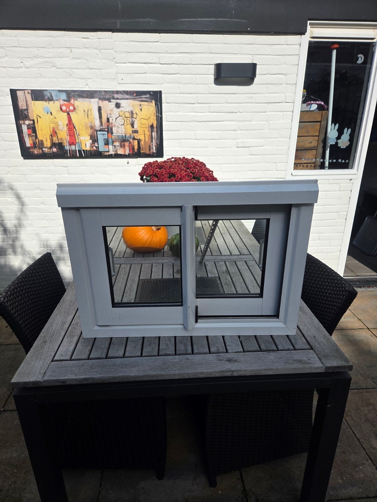 Kunststof kozijn met dubbelglas, Ophalen, Gevelraam of Ruit, Gebruikt, Minder dan 80 cm