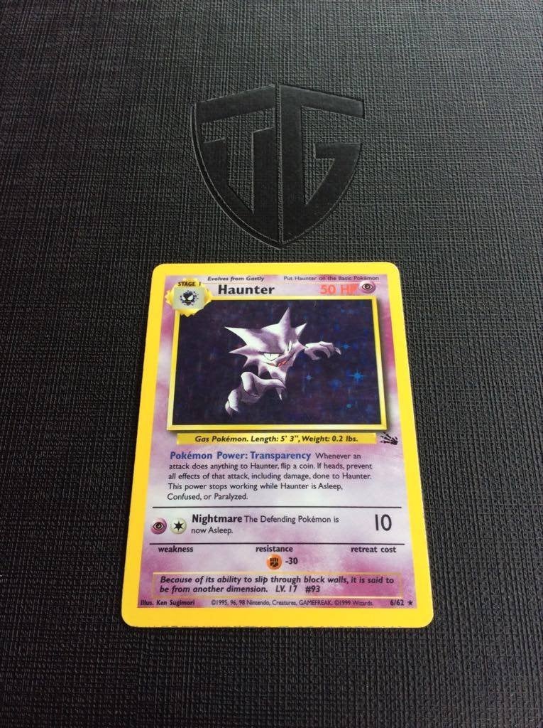 Haunter - Fossil - Pokémonkaart, Ophalen of Verzenden, Zo goed als nieuw, Losse kaart, Foil