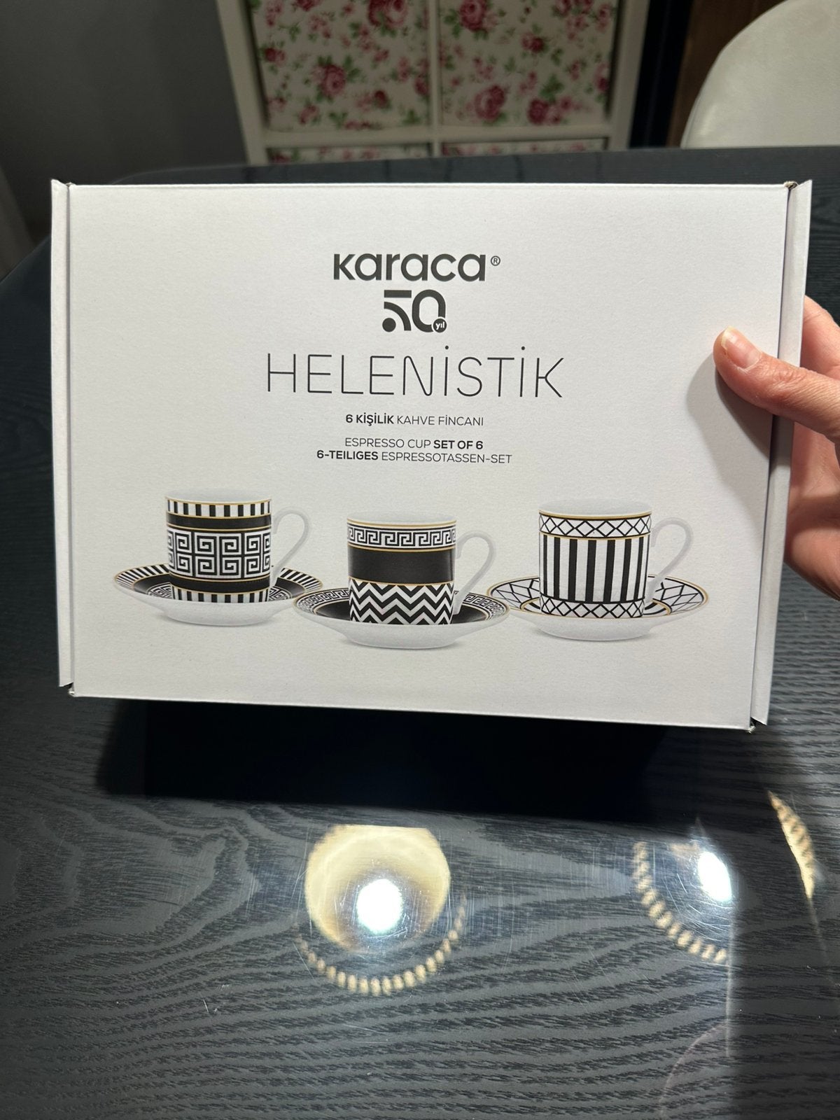 Karaca Helenistik Porseleinen Turkse Koffiekopjes Set 80ml, Overige merken, Klassiek, Nieuw, Ophalen of Verzenden