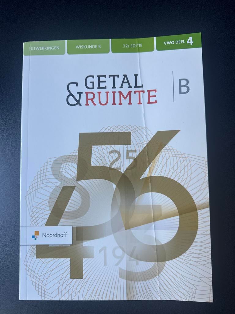 Getal & Ruimte VWO deel 4 Wiskunde B Uitwerkingen 12e editie, Boeken, Ophalen, Zo goed als nieuw, VWO, Wiskunde B
