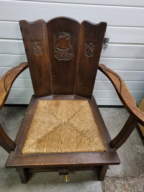 wapenstoel ZEELAND eikenhout, Antiek en Kunst, Ophalen of Verzenden