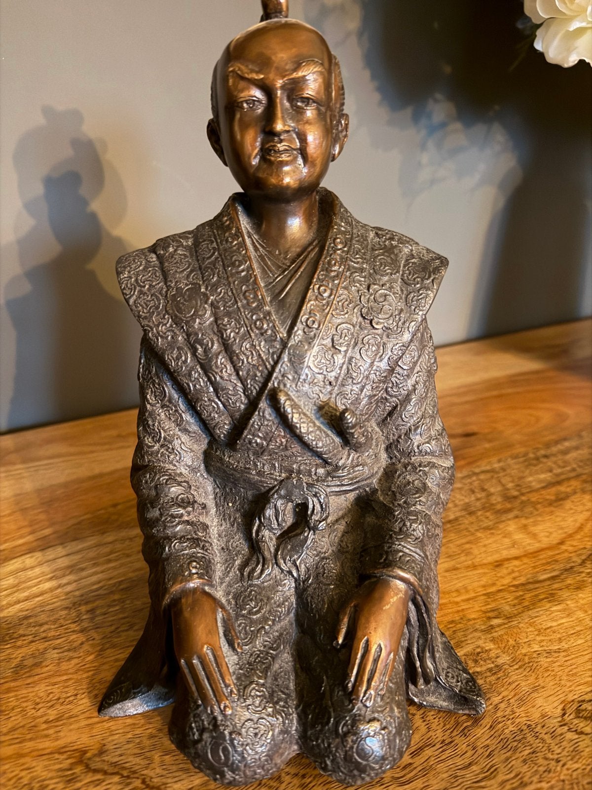 Set van 2 Bronzen Beelden: Japanse Man en Vrouw, Ophalen, Brons, 20 - 50 cm, Beeld