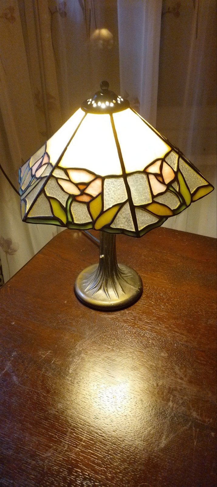 Originele antieke Tiffany tafellamp 38cm hoog, Ophalen of Verzenden
